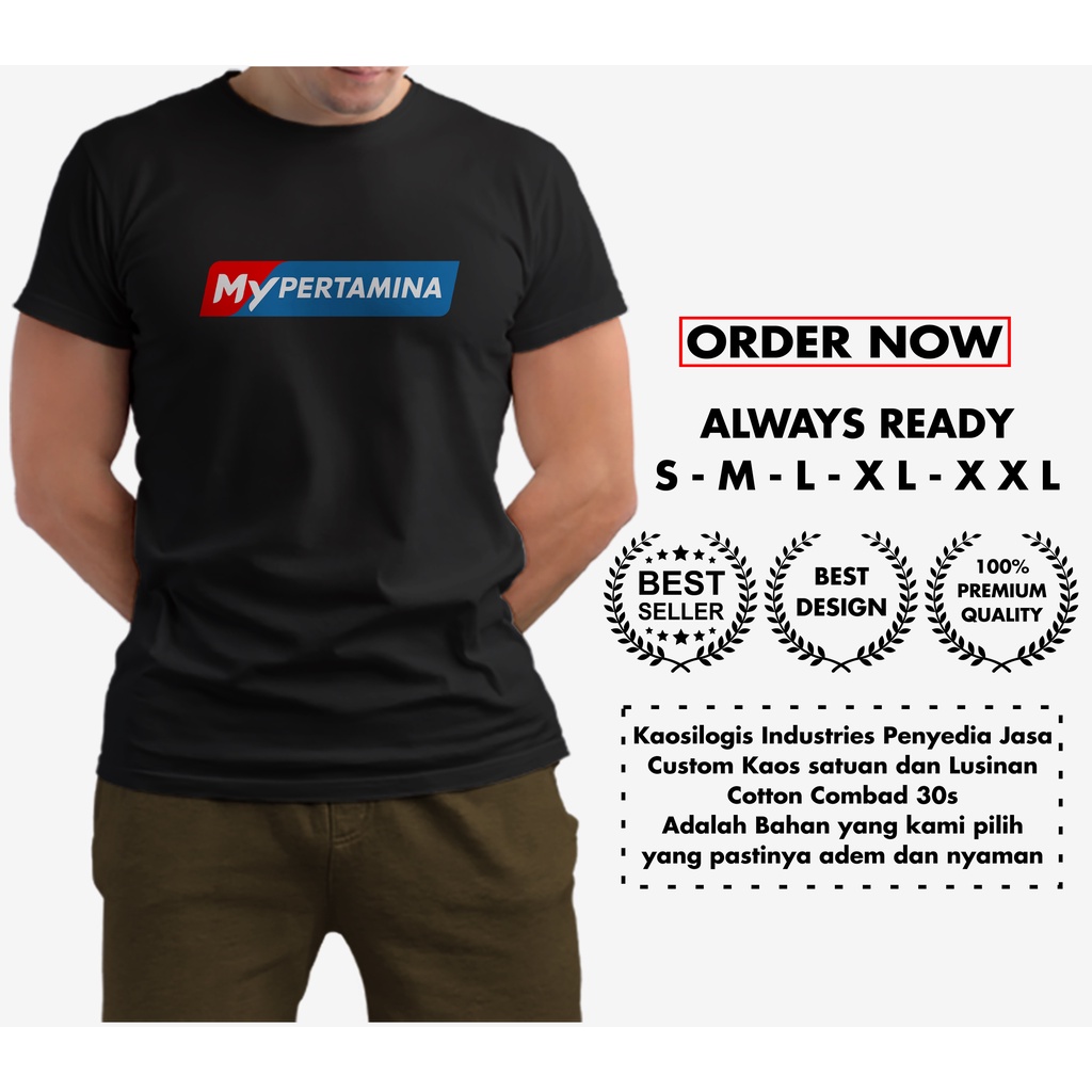 Kaos MY Pertamina V3 Mypertamina Logo BUMN Aplikasi Cotton Combed 30s NC Sablon DTF Kaosilogis Indus