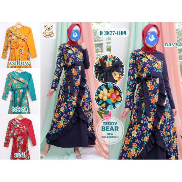 Gamis Teddy Bear Dewasa Gamis Murah Gamis Katun Dress Cantik Dress Teddy Bear Dress Katun Murah