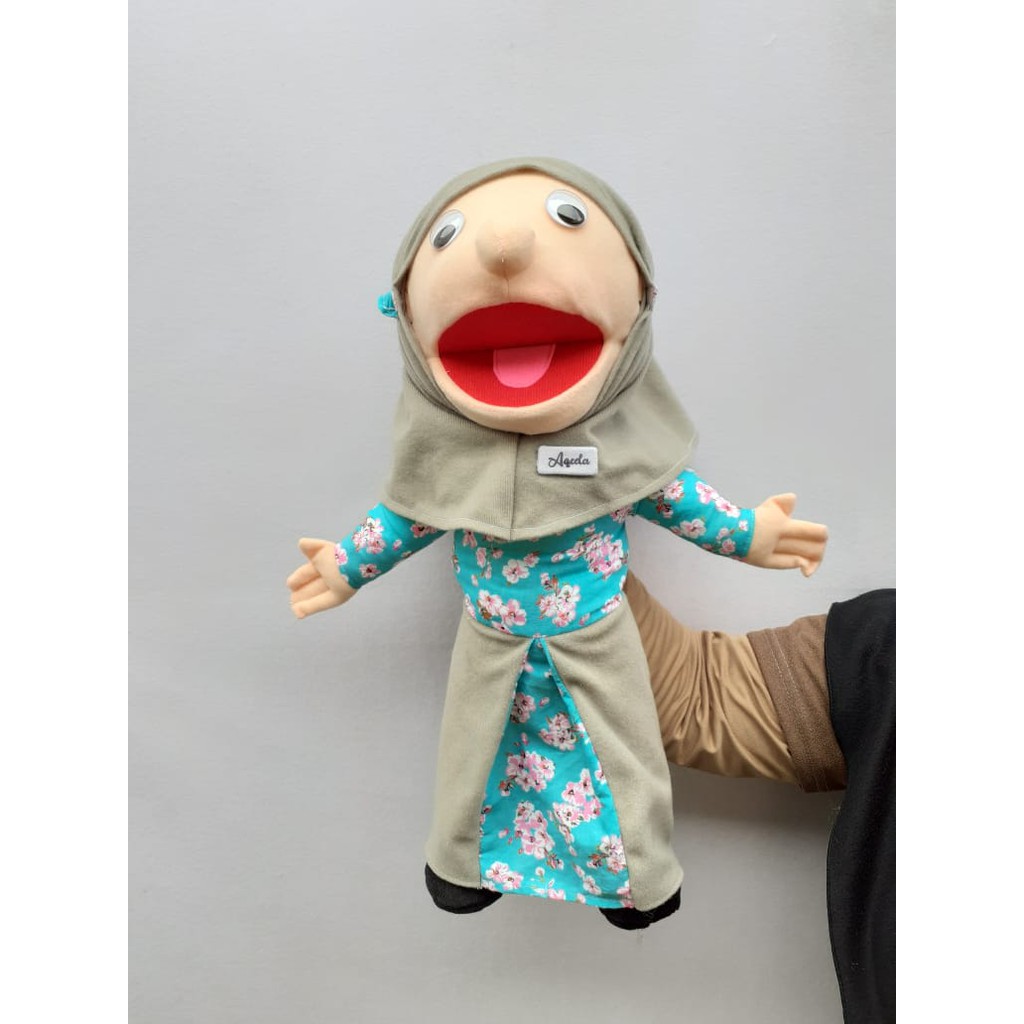 Boneka Muppet Santri Bunga Biru Tosca | Boneka Dogeng Ventriloquis