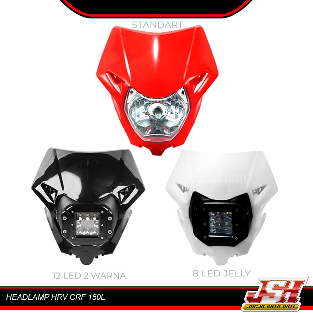 Headlamp CRF Batok Lampu Depan HRV Reflektor Motor Trail 8 LED Jelly 12 LED CRF 150L 250 2018