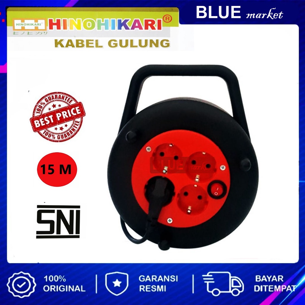 Co&amp;id-Kabel Roll Hinokari 10M , 15M/ Colokan Listrik / Kabel Box 10M , 15M +SWITCH