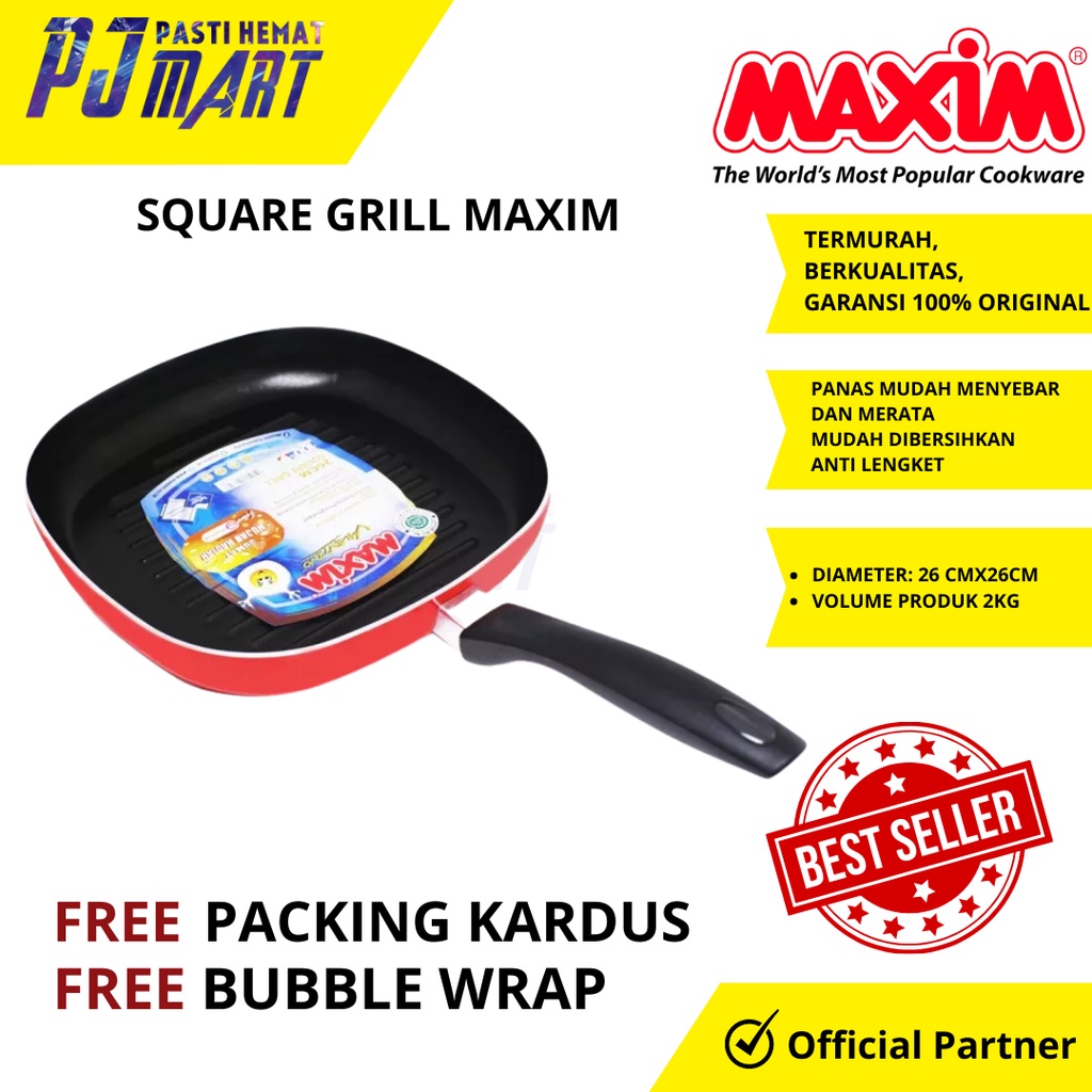 pemanggang maxim   square grill maxim   pemanggang anti lengket anti gores
