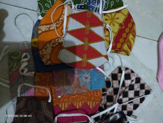 Masker Kain Batik Anak 3 Ply Headloop Dan Earloop