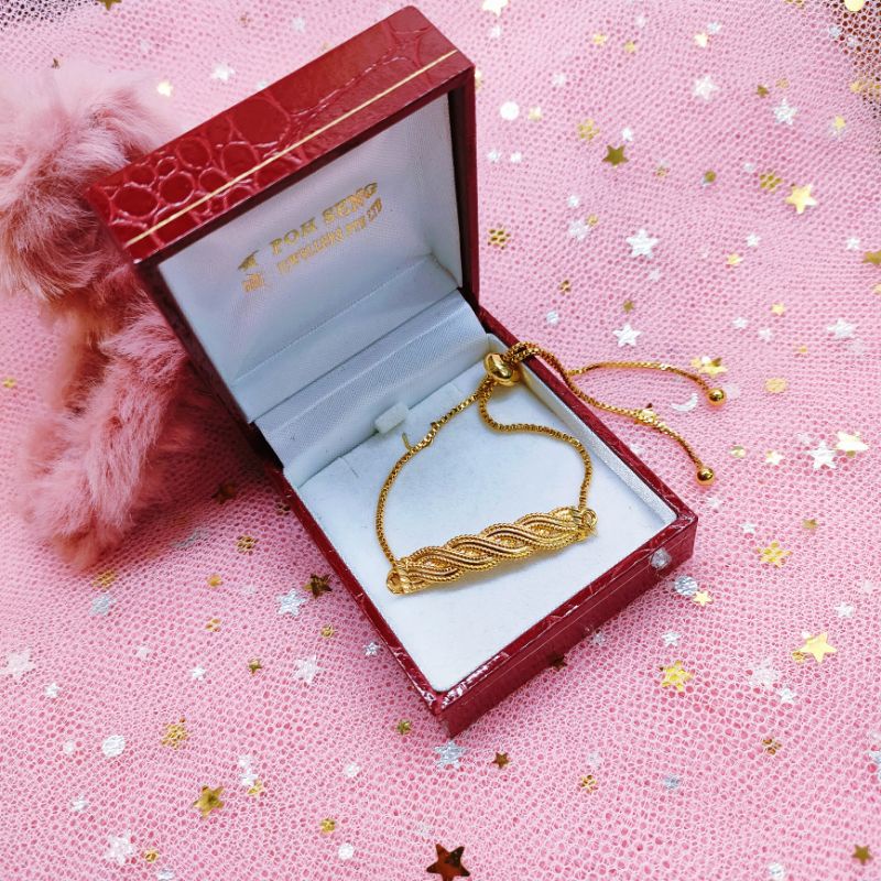 Gelang Serut Wanita Titanium Anti Karat Lapis Emas56501