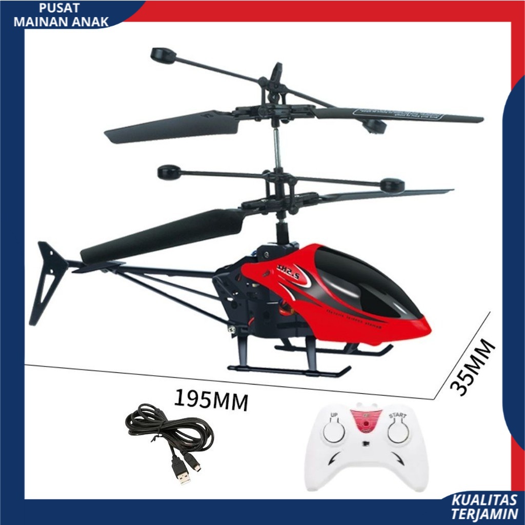 Mainan  Rc Helicopter Remote Control GYro New | Helikopter Drone Quadcopter 2ch Baterai Charger