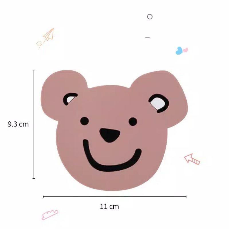 Tatakan Alas Gelas Silikon Bear/ Alas Gelas Import Lucu