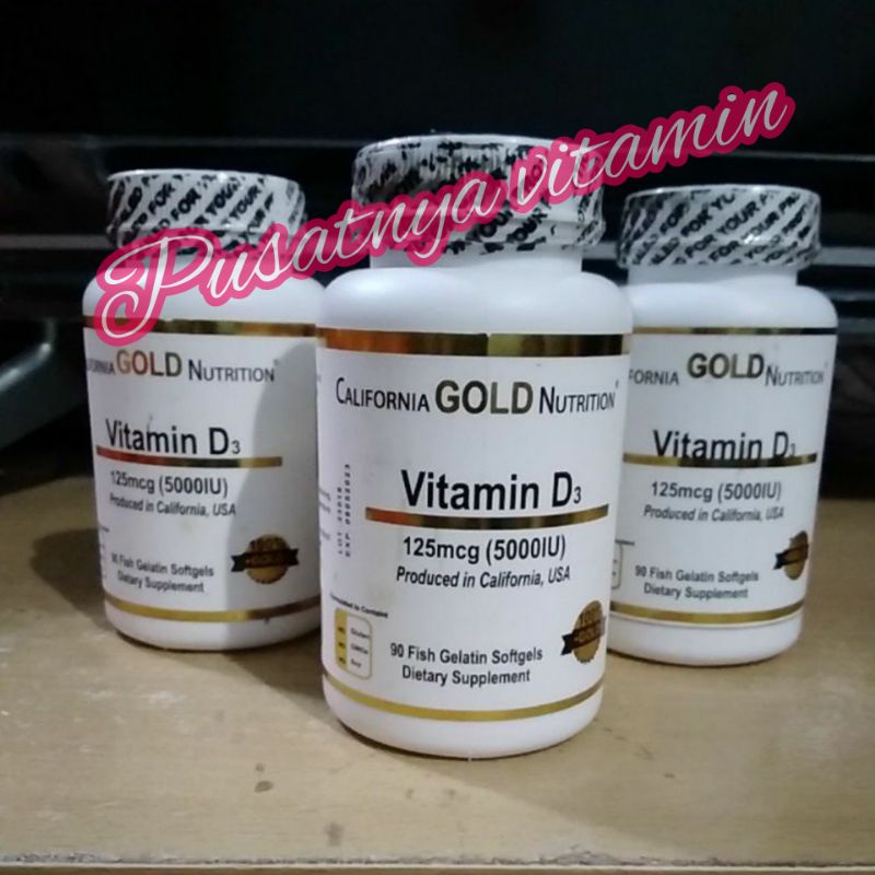Vitamin D3 Vit D-3 5000IU 90 Softgels California Gold Nutrition Ori USA Vit D3 5000 iu