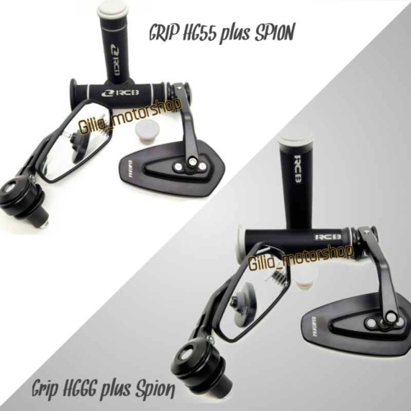 Spion Protaper plus Handgrip Rcb HG55 &amp; HG66 Warna Spion kaca putih Accessories Motor Universal