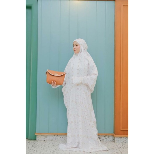 Mukena Terusan Mewah Sutra Prada
