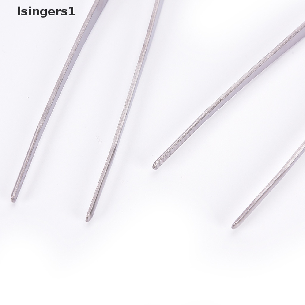 (lsingers1) Pinset Panjang Lurus 12 &quot;30cm Bahan Stainless Steel Warna Silver