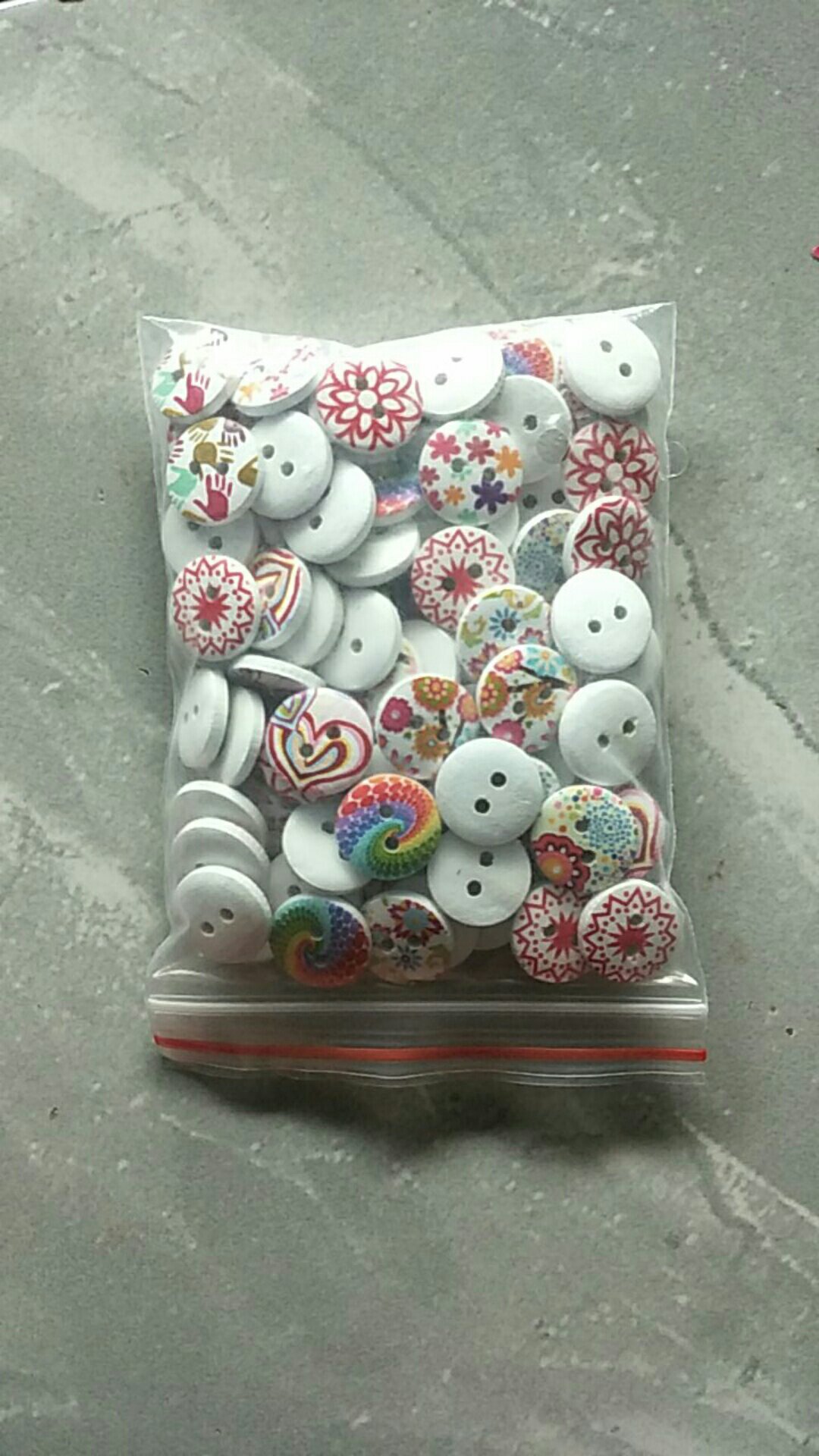 50pcs Diy Kancing Dengan Gambar Tulisan Handmade Untuk Pakaian/kerajinan Tangan