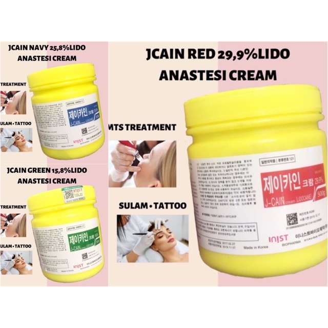 FRESH NEW | JCain J Cain Anastesi Cream | Jcain RED / GREEN / BLUE | Size 500g  EXP 2024 | ANTI SAKI