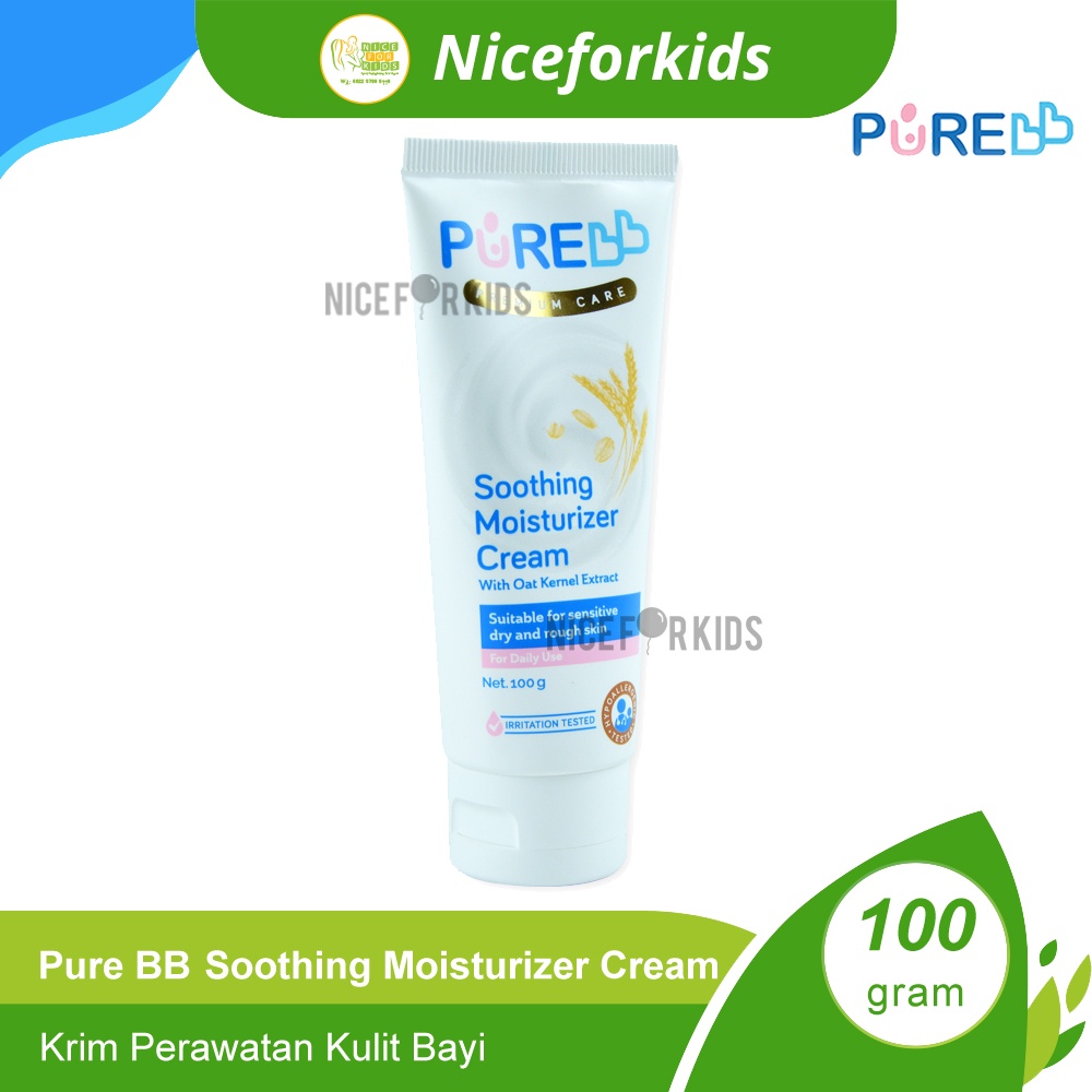 Pure Baby Soothing Moisturizer Cream 100gr / Pure BB Krim Pelembab Kulit Anak Bayi 100gr