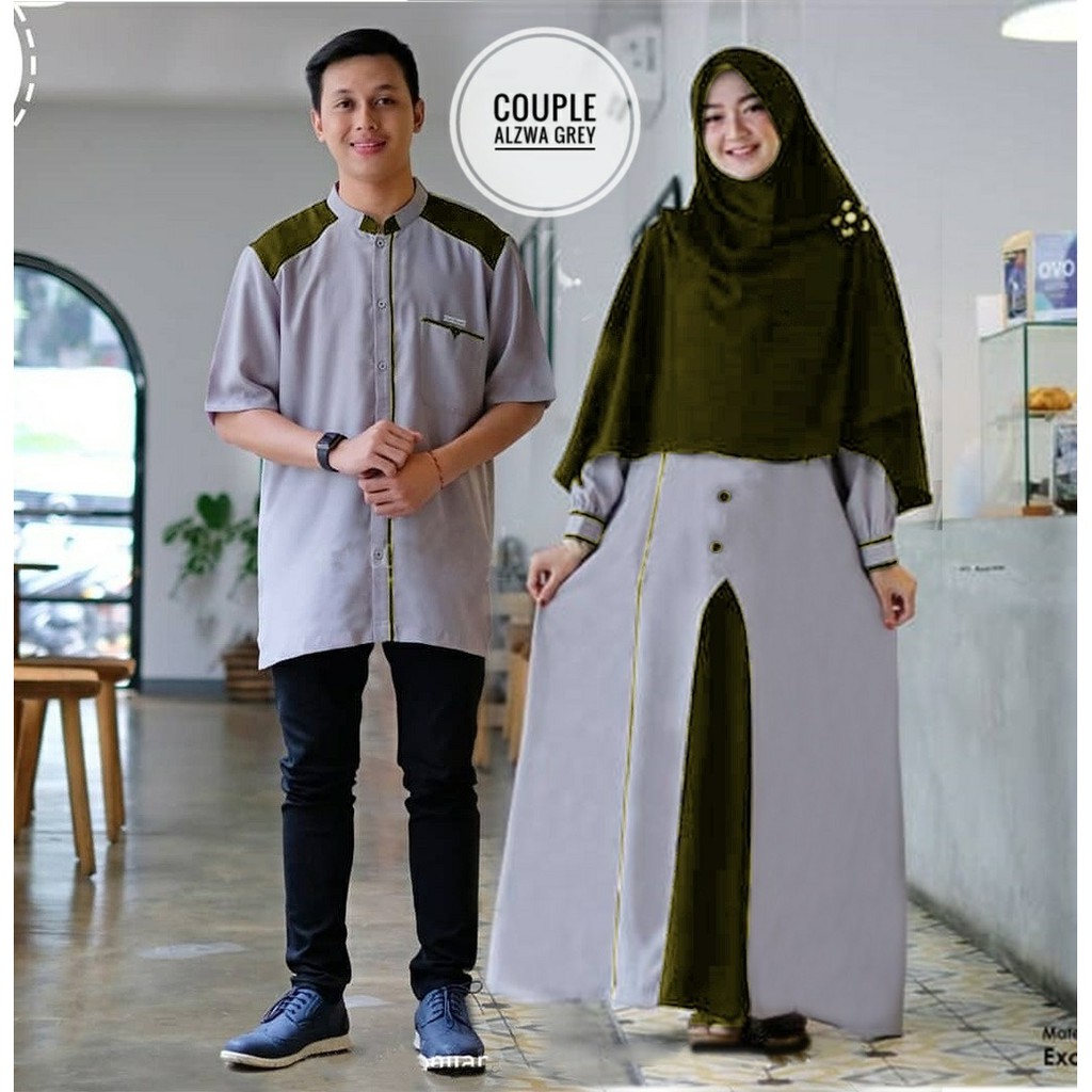 015 COUPLE ALZWA Busana Muslim Baju Pakaian Gamis Maxi Dress Baru Murah Grosir TanahAbang