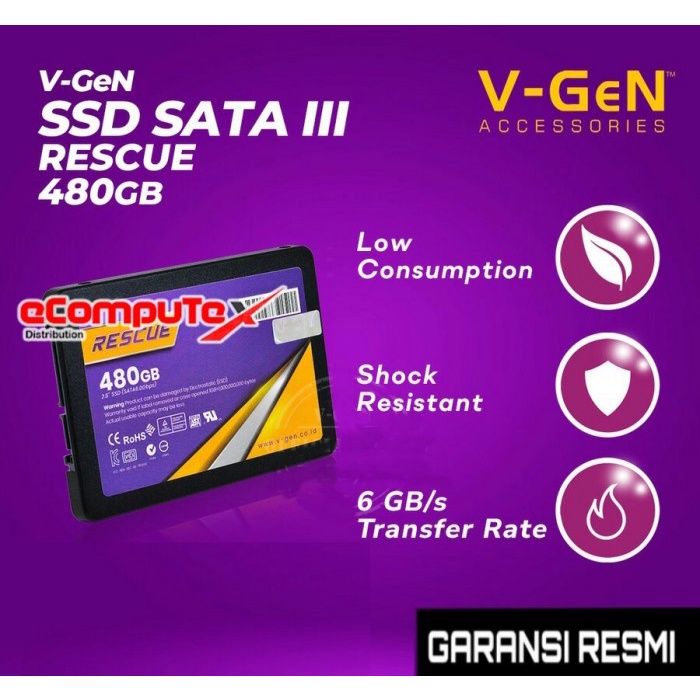 SSD SOLID STATE DRIVE VGEN RESCUE 480GB V GEN 480 GB SATA III 3 GARANSI RESMI