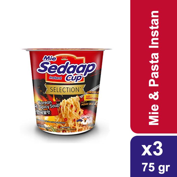 Sedaap Korean Spicy Soup Cup x 3 Pcs | Shopee Indonesia
