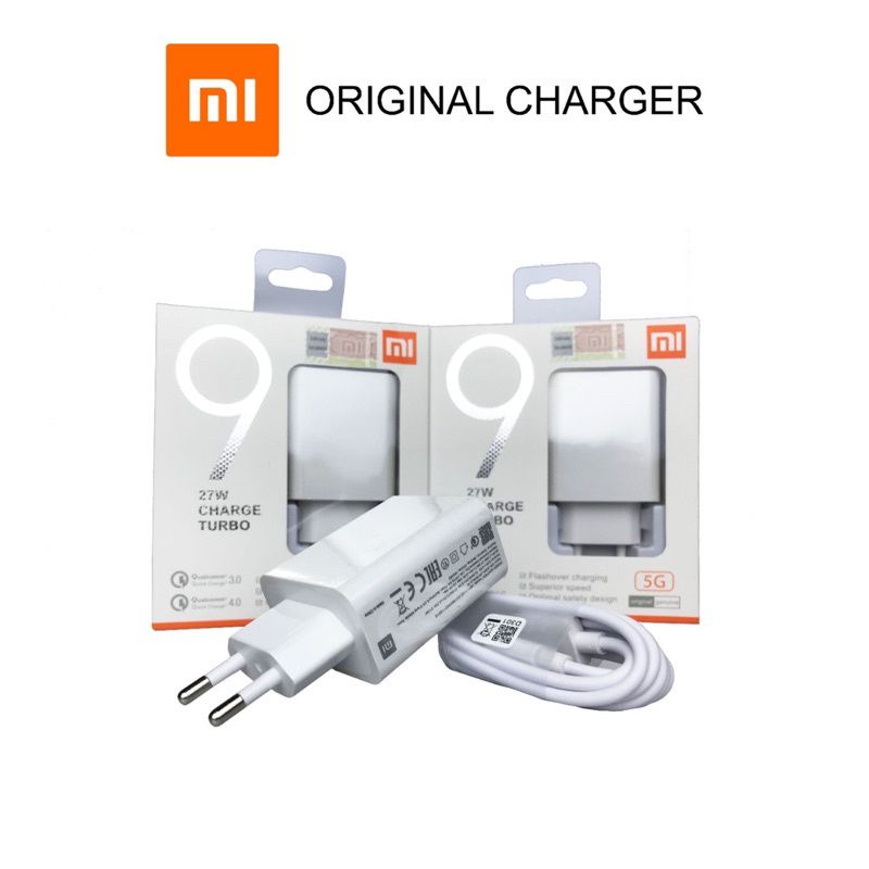 Charger Xiaomi Mi9 27W Fast Charging Turbo Type C Support Xiaomi Turbo Charge ,Fast Charge QC 3.0 Xiaomi Mi 9 pro, Mi Note 10, Mi note 10 Pro