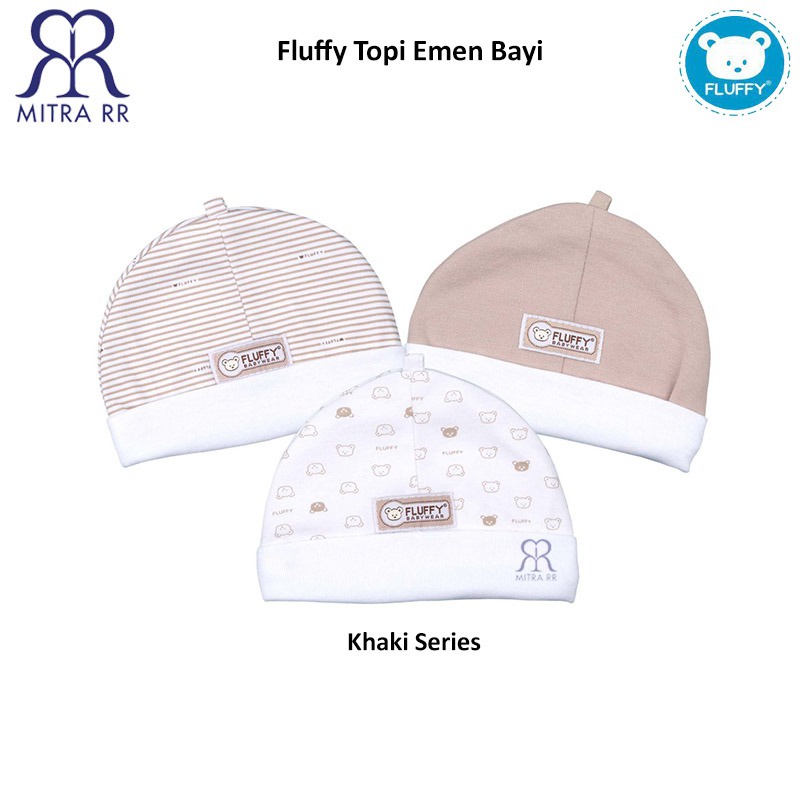 Fluffy Topi Bulat Bayi 3Pcs/ Topi Emen/ Baby Hat/  Kupluk Bayi Newborn 0-3 Bulan