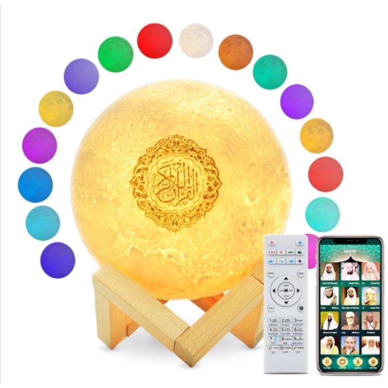 Lampu Bulan Alquran Al Quran RGB Speaker Bluetooth With Remote