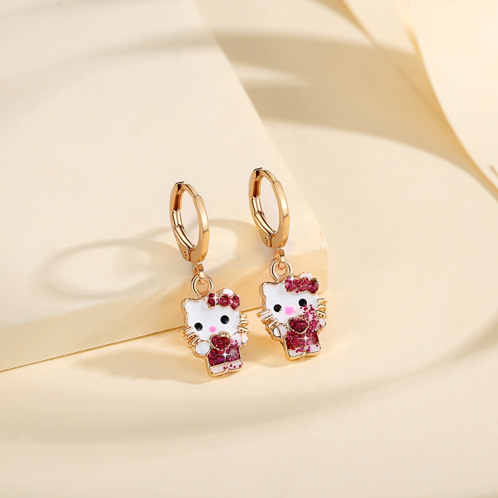 Y531【COD】Hello Kitty Earrings Anak Titanium Stainless Steel Earrings Girls Anting-Anting