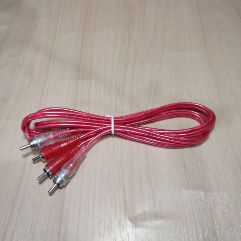 kabel 2 rca to 2 rca transparan 1.5 meter