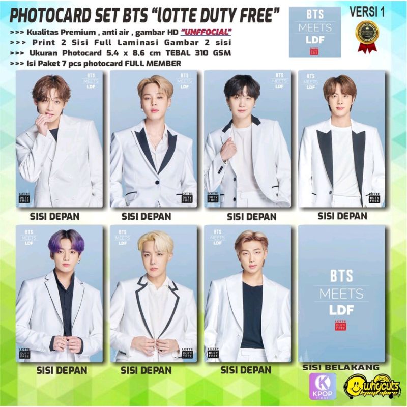 PHOTOCARD SET KPOP PREMIUM BTS // VOGUE