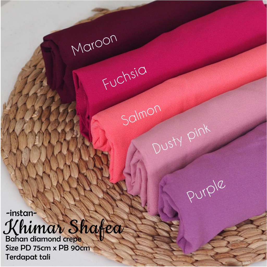 Hijab Khimar Syafea Diamond Crepe By Reyscarf Premium Eksklusif  Banyak Warna Pilihan Nyaman Dipakai Terbaik I Bisa Cod