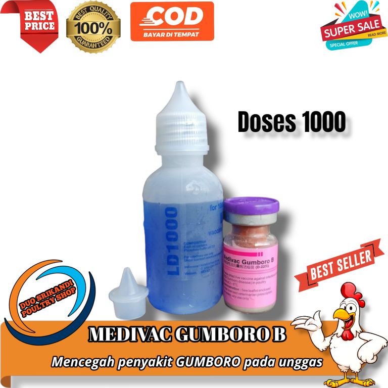 Vaksin Medivac Gumboro B Dosis 1000 Ekor Lebih Efektif Mencegah Penyakit Gumboro Pada Ayam Broiler D
