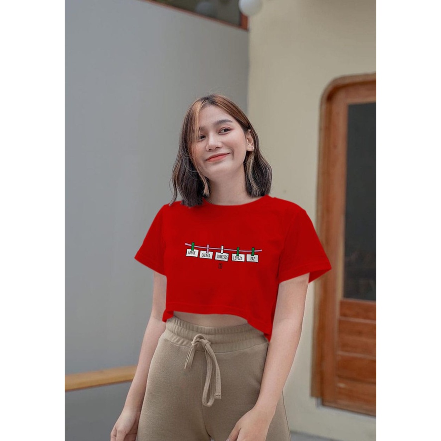 Yukari.Shop - Crop Top Kaos Amor Calma Murah Wanita