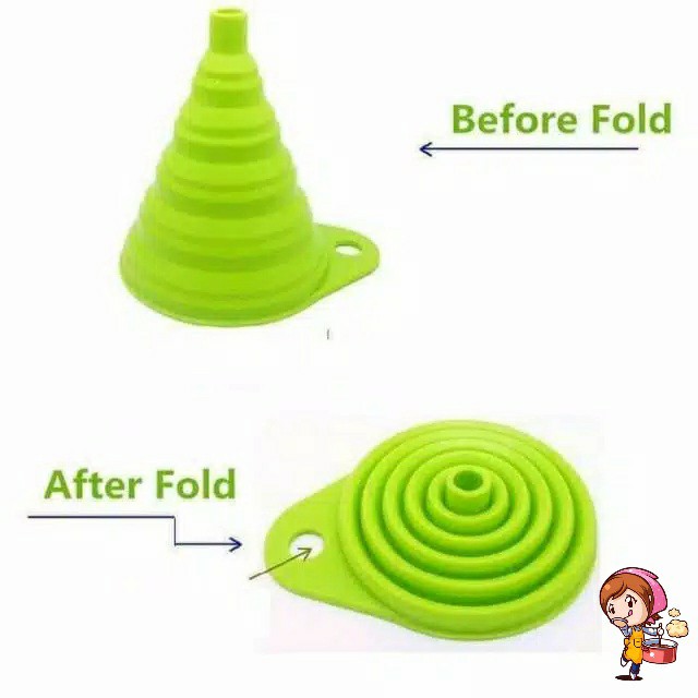 Elmart Corong Air Minyak Lipat Silicone Silikon Bulat Serbaguna