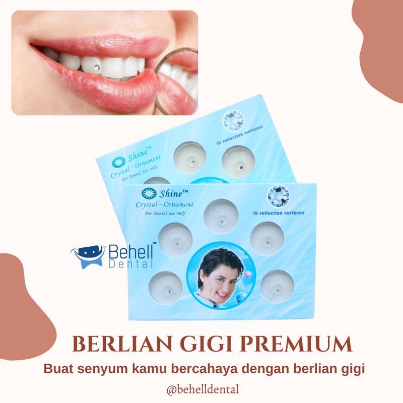 BERLIAN GIGI + LEM | Teeth Diamond Permata Shine Crystal | Dental Bening Clear Warna Warni isi 5