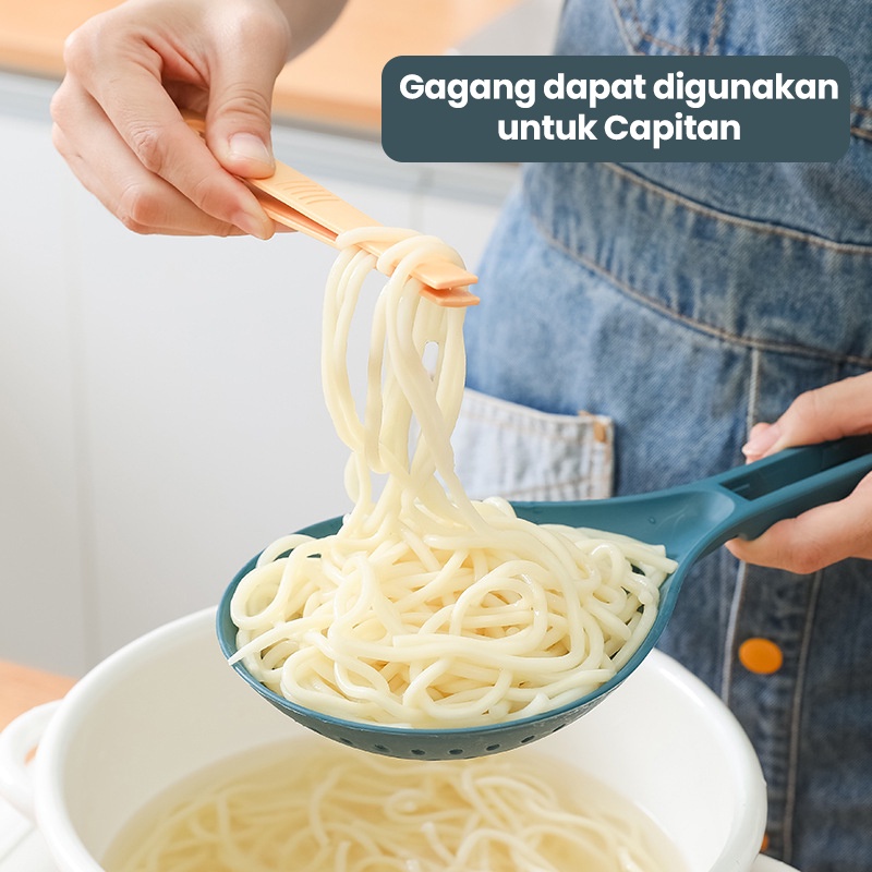 Dejavu Saringan Mie Sendok Plastik Lubang Saringan Peralatan Masak Dapur Centong Spatula Sutil Penyaring Tahan Panas HLS311-3