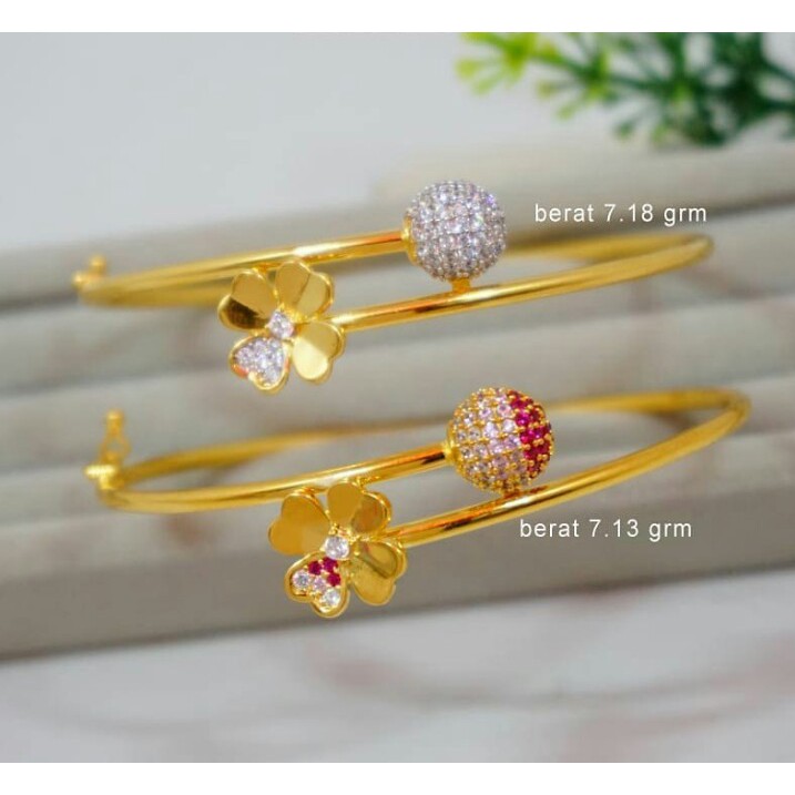 Gelang emas 875 bunga