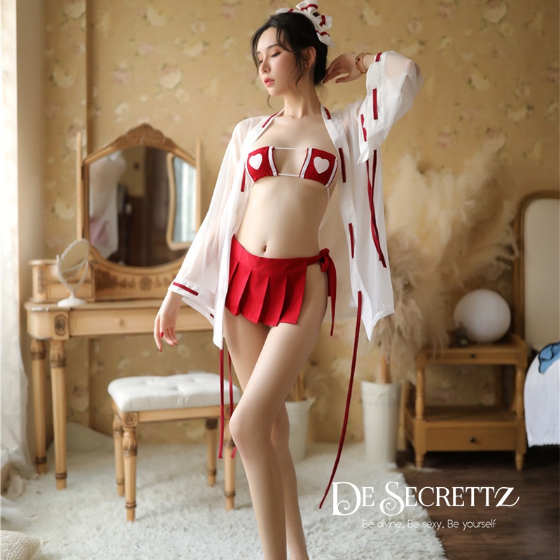 DeSecrettz GEISHA Baju Tidur Wanita Dewasa Model Japanese Kimono Set, Includes Outer &amp; G String