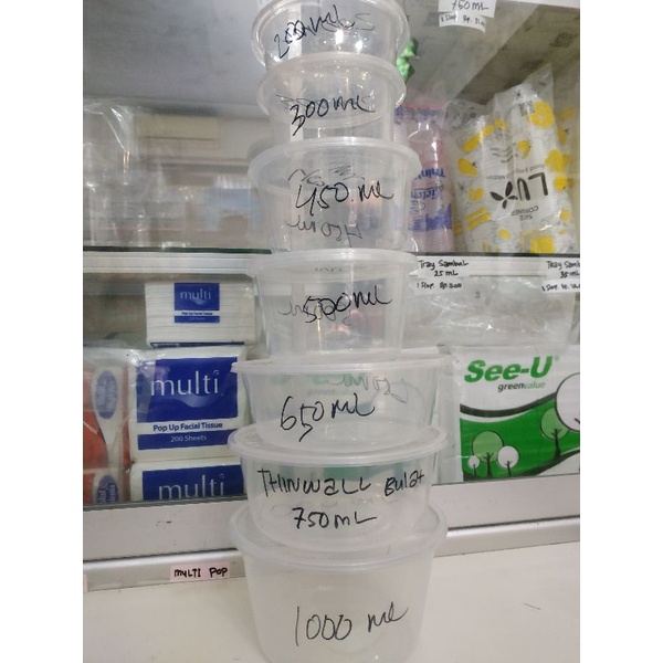 Wadah Plastik Bulat 500 ml Thinwall Bulat Aneka Ukuran