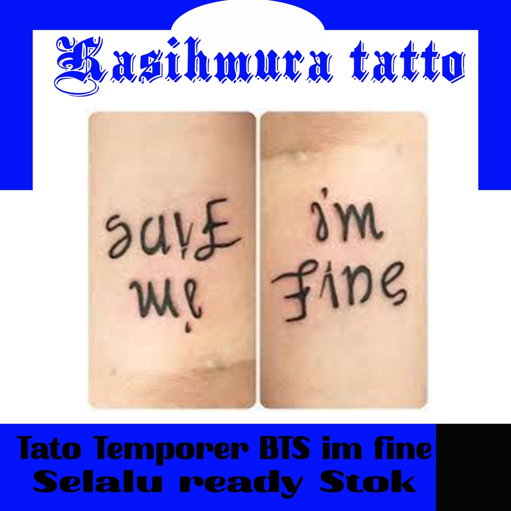 Tato Temporer BTS bisa custom tulisan jepang korea cina latin arab thai aesthetic nama request untuk