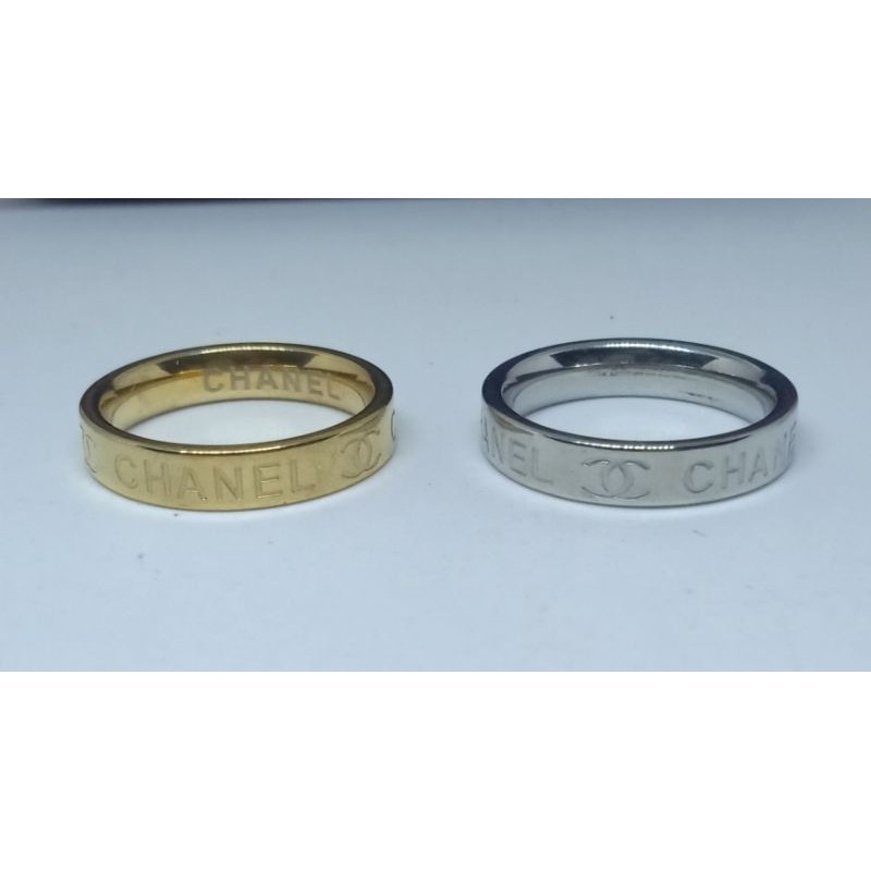 Ask102. Cincin titanium wanita pria model chanel