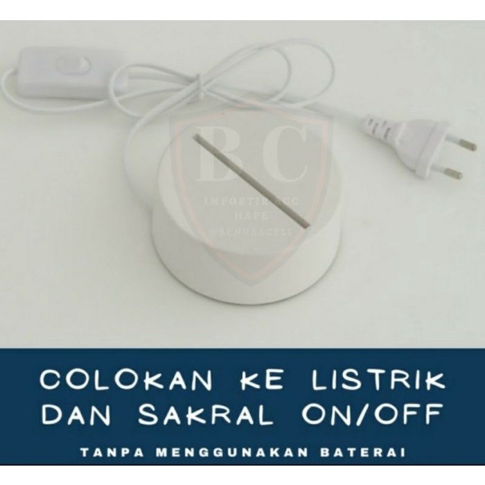 BASE SLIDE DUDUKAN LAMPU / TATAKAN LAMPU TIDUR AKRILIK 3D