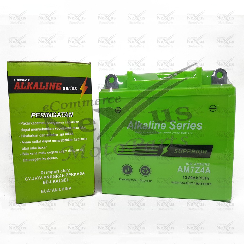 Aki Motor ALKALINE AM7Z4A 12N10 12N9 / 12V 9A Thunder Binter Vespa