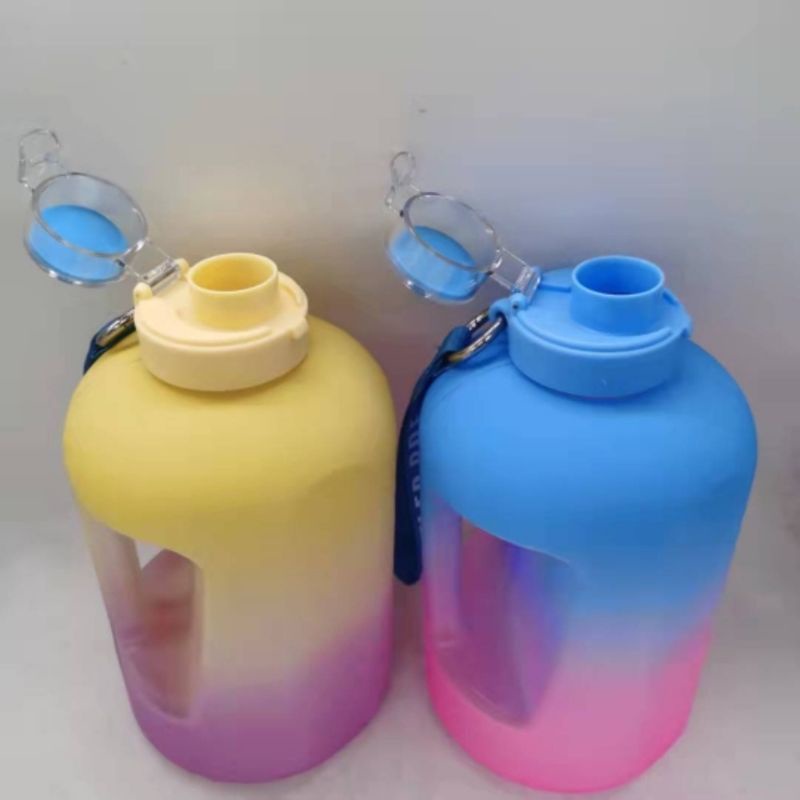 Minum Air RAINBOW Motivasi 2.5L Botol minum Fitness Olahraga Travel Botol Air Portabel Kapasitas Besar