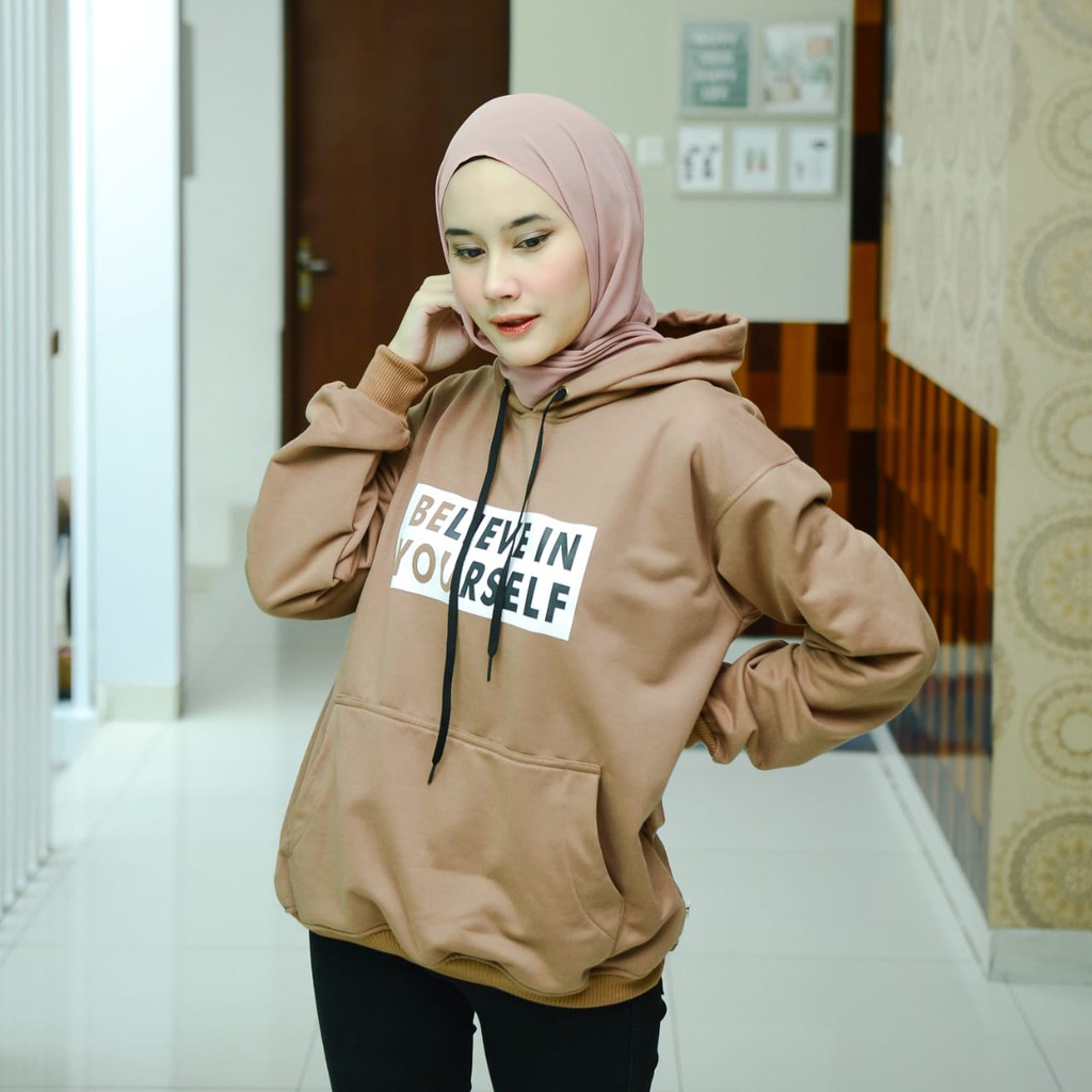 Believe in Your Self/ hoodie wanita tebal