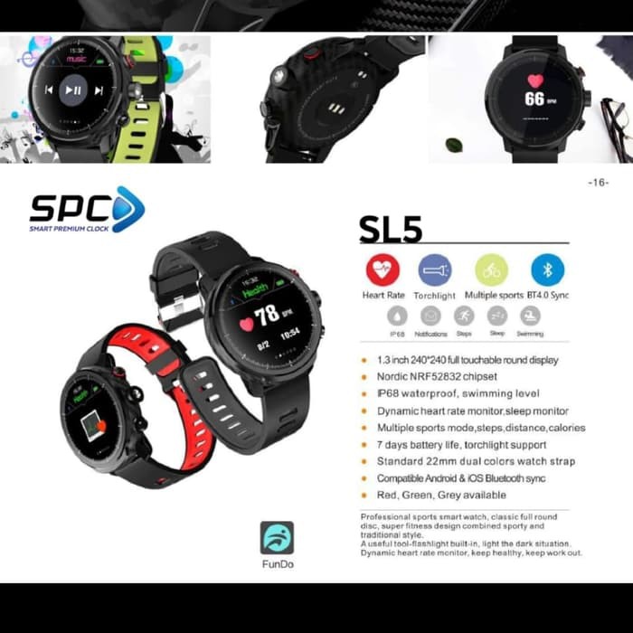 Smartwatch SPC SL5 Heart Rate Monitor IP68 Waterproof Garansi Resmi