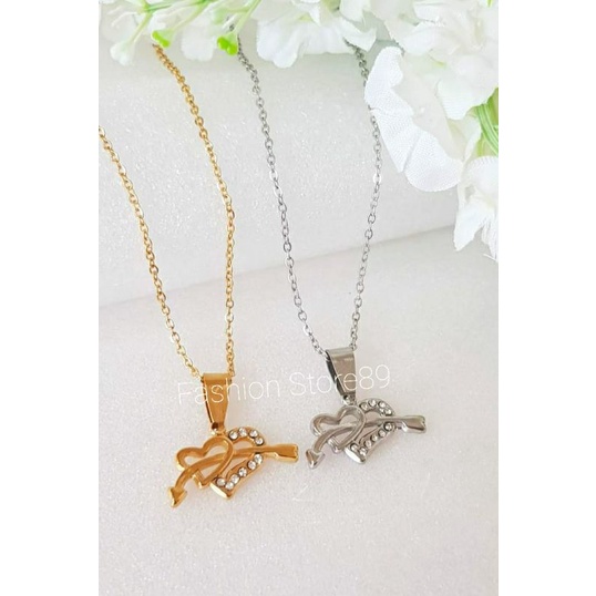 Kalung Love Panah Titanium gold silver Bestquality antikarat antialergi bestseller dewasa dan anak