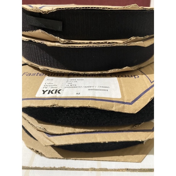 Velcro YKK 30 mm kasar - warna hitam ykk lebar 3 cm - hook and loop premium ykk Magic Tape 1 Meteran cosmolon