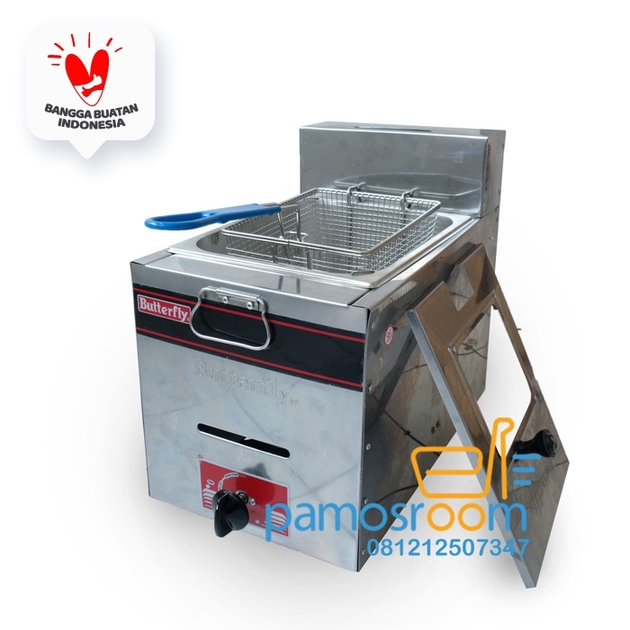 PROMO GAS DEEP FRYER KOMPOR 6L BUTTERFLY FRY-1238 C ATAU FRY 1238S STAINLESS