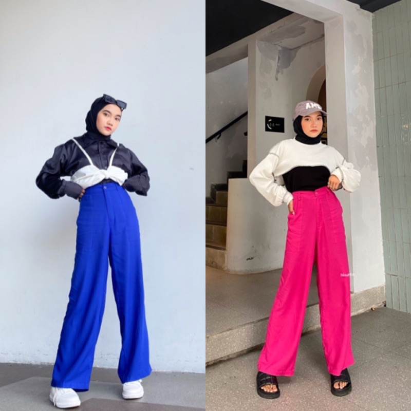 HIGHWAIST KULOT WANITA -  HIGHWAIST KULOT WARNA WARNI