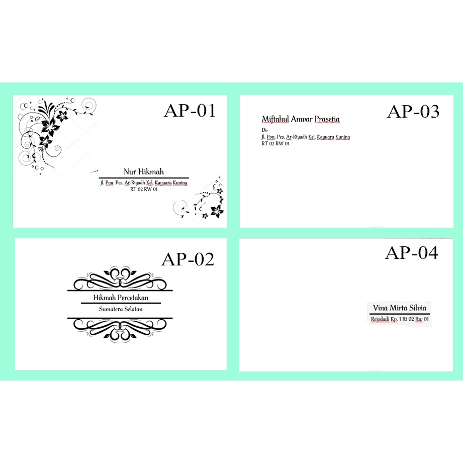 

Amplop Kondangan Custom Nama & Alamat