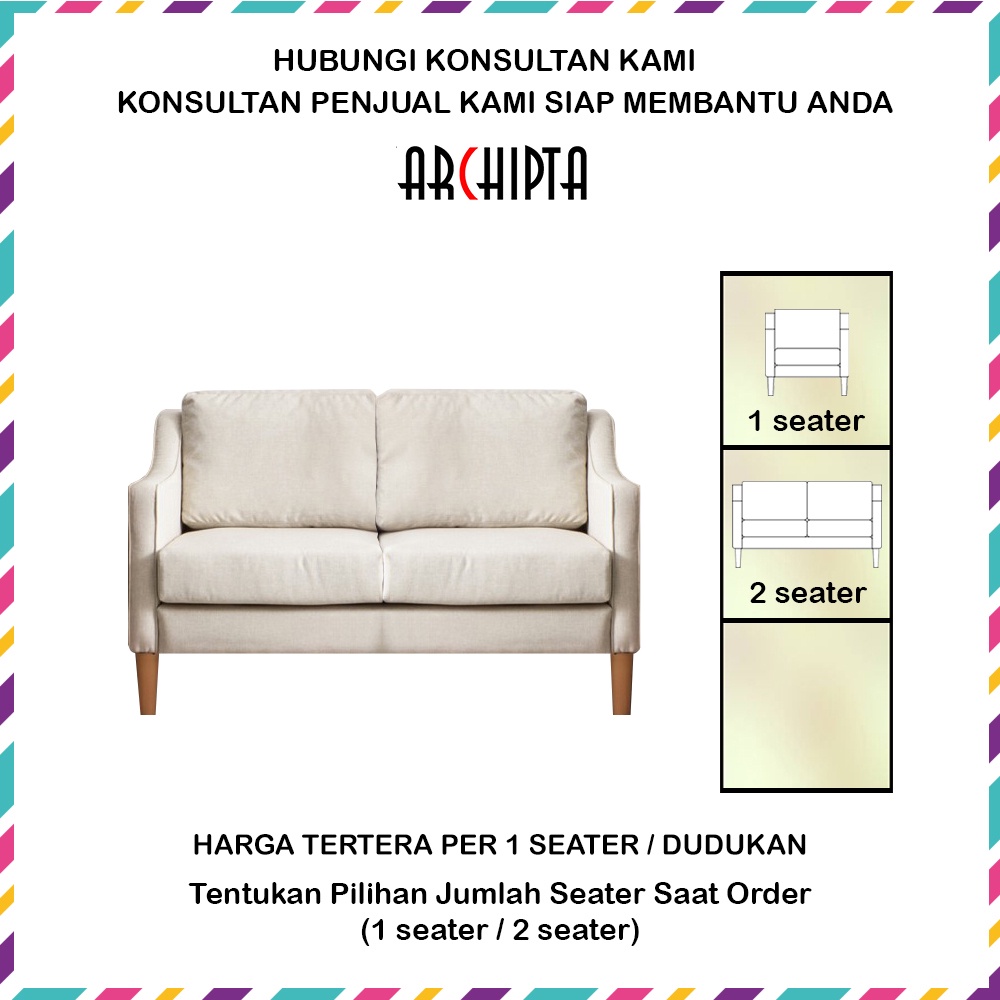 Archipta - Kursi Tamu Sofa 1-2 Dudukan/ Seater - Yuto (S) Minimalis