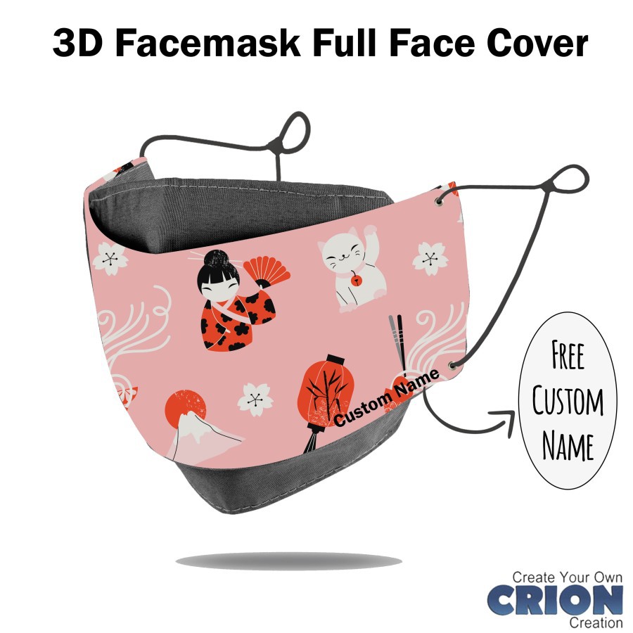 Crion - Masker 3d Full Face Cover Japan sushi series - antibacterial