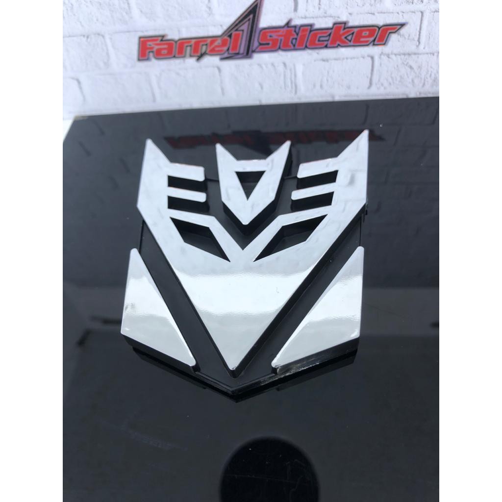 sticker Stiker Emblem / Badge Motif Transformers 3D